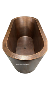 Baignoire ovale autoportante en cuivre à double paroi DM-111 de Delicate Metals, finition antique, 100% cuivre, fabrication artisanale - Product Image 6