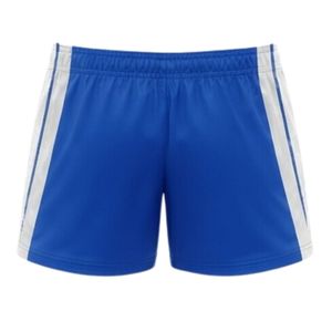 Shorts de netball unisexe bleu roi et blanc sublimés en polyester, coupe athlétique, vêtements de sport pour matchs d'équipe et entraînements - Product Image 2