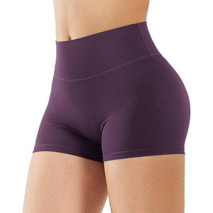 Shorts de sport pour femme Deep Purple, taille haute, sans couture, effet push-up fessier froncé - Product Image 2
