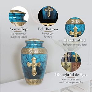 Recipiente para Cenizas Funerarias de Latón de Lujo Hecho a Mano para Adultos, Diseñado con un Atractivo Exterior Artístico y Elegante - Product Image 4
