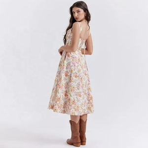 Robe longue décontractée d'été pour femmes, imprimé floral, vente en gros sur mesure en usine - Product Image 2