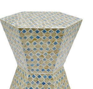 Tabourets en forme d'heure de prière avec incrustations de coquillages, mosaïque de nacre naturelle, table de chevet pour la décoration intérieure - Product Image 3