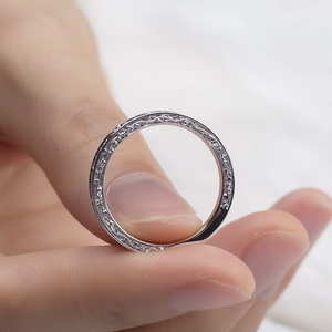 Classic 18K Solid Gold Diamond Wedding <b>Rings</b> Round Brilliant Cut G Color Natural Unisex Jewelry - Product Image 5