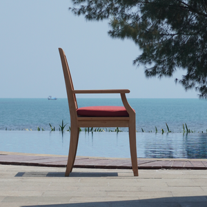 Silla de Comedor Apilable de Madera de Teca de Diseño Moderno para Uso en Exteriores, Parques, Hogares, Hoteles, Restaurantes y Jardines, Acabado en Color Natural - Product Image 3