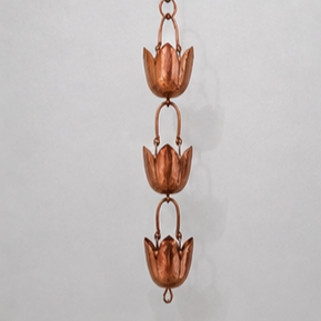 โซ่ทองแดงตกแต่งสวนกลางแจ้ง ประดับตกแต่งน้ำไหลแบบแขวน สไตล์หรูหรา - Product Image 3