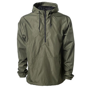 Men's Windproof Waterproof Breathable Half-Zip Non-Hooded Jacket Color Blocking <b>Red</b> Navy Casual Autumn Outerwear Private Label - Product Image 6