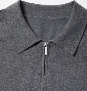 <span class=keywords><strong>Polo</strong></span> en tricot <span class=keywords><strong>bleu</strong></span> <span class=keywords><strong>marine</strong></span> uni avec fermeture éclair, manches courtes, haut décontracté pour <span class=keywords><strong>femme</strong></span>, respirant, coupe classique - Product Image 2