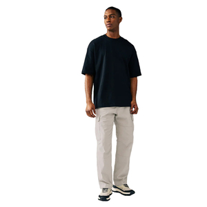 <b>Men's</b> Khaki <b>Cargo</b> Pants Casual Straight Leg <b>Trousers</b> With Multiple Pockets - Product Image 1