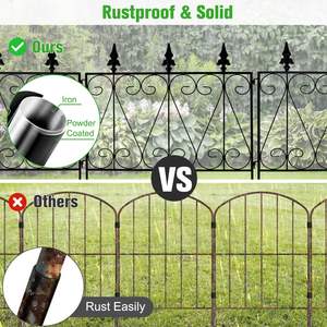 Clôture de jardin en métal PPL à 5 panneaux, 26 pouces de haut x 10 pieds de long, barrière décorative pour animaux, bordure pour fleurs, clôture de jardin, treillis - Product Image 5