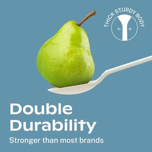 Ivory White 100% Compostable Spoons Heavy Duty 120 No <b>Plastic</b> Spoons 6.5 Inch Disposable Cutlery Smooth <b>Edges</b> Break Resistant - Product Image 1