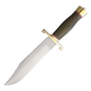 Cuchillo Bowie de acero inoxidable para exteriores, hoja fija con mango de madera para camping, caza y bushcraft. - Product Image 1