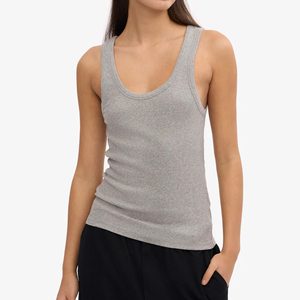 Débardeurs pour femmes en tissu toile uni, Spandex/Coton, écologiques, séchage rapide, respirants, décontractés, manches courtes - Product Image 4
