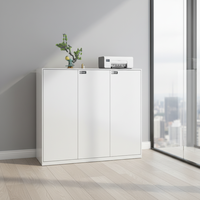 Armoire de bureau compacte en métal 2026 à bas prix, armoire de rangement polyvalente en acier blanc de faible hauteur