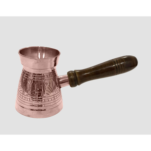 Cafetera Turca Premium Hecha a Mano de Cobre Sólido Grabado con Asa de Madera, Tradicional Cezve Ibrik para un Café Griego Auténtico - Product Image 1