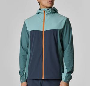 Survêtement de sport léger pour homme, de haute qualité, 100% coton, à capuche, uni, avec poignets élastiques réfléchissants - Product Image 3