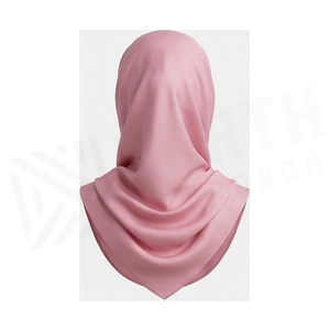 ผ้าคลุมศีรษะผ้าซาตินสีชมพูสำหรับผู้หญิง สีพื้น ความยาวปานกลาง เนื้อผ้านุ่มสบาย ใช้ได้ทุกวัน ผ้าพันคอสำหรับทุกฤดูกาล สไตล์เรียบง่าย - Product Image 2