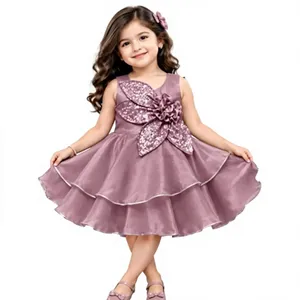 2025 Summer Children Clothing Wholesale Gauze Ruffled Bubble Short Sleeve Top Solid <b>Mesh</b> Casual Breathable Half <b>Skirt</b> 1Pcs - Product Image 1