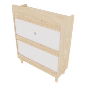 31.5 Inch Nordic Style Solid Wood Shoe <b>Storage</b> Cabinet <b>2</b> Flip <b>Drawers</b> Free-standing Organizer for Entryway Shoe Racks Stands - Product Image 4