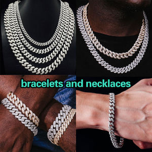 Bracelet cubain en moissanite brillante, argent sterling 925 plaqué or, unisexe, style hip-hop, fait main, bijoux avec évaluation tierce - Product Image 2