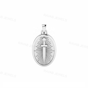 Daga personalizada chapada en oro de alta calidad, joyería de plata personalizada, colgante de 16x30mm, regalo de Navidad para hombres y mujeres de la India - Product Image 4