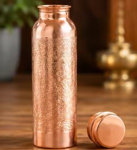 Table Decorative Metal Water <b>Bottle</b> With Glass OEM ODM Customized Engraved Designer Drinking <b>Bottle</b> With Logo Pattern - Product Image 2