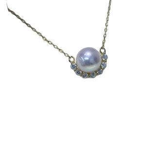 Collier pendentif en argent pur S925, perle d'Akoya naturelle d'eau de mer, couronne de fleurs semi-surronde, même pendentif de marque - Product Image 5