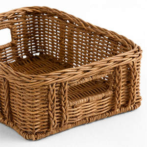 Cesta de Almacenamiento Ancha y Baja de Ratán Delicado, Cesta Organizadora Tejida, Cesta de Almacenamiento Ancha para Servir en la Mesa y Organizar el Hogar - Product Image 3
