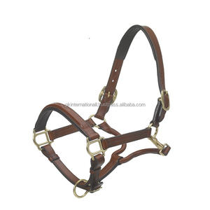Dos de cheval en cuir équestre fait à la main design personnalisé licou de cheval en cuir véritable et collier de tête - Product Image 1