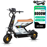 Scooter électrique tout-terrain à deux roues, pliable et à deux moteurs de 8000W, avec pneus de 13 pouces