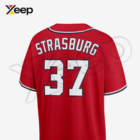 Maillot de baseball personnalisé pour homme XEEP XC-BBU-15 à manches courtes, respirant, en polyester, coupe athlétique, pour l'entraînement et les matchs