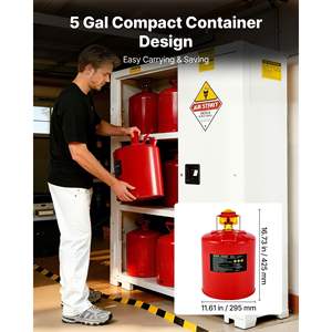 Tanica per Carburante in Acciaio Inox da 5 Galloni Tipo I con Imbuto in Acciaio al Carbonio, Manico Ergonomico, Arresto Fiamma Rosso e Coperchio Autochiudente - Product Image 4