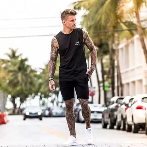 Camiseta de punto estilo streetwear, manga corta, de spandex/poliéster, peso pesado, oversize, transpirable, ecológica, de secado rápido para hombre - Product Image 2