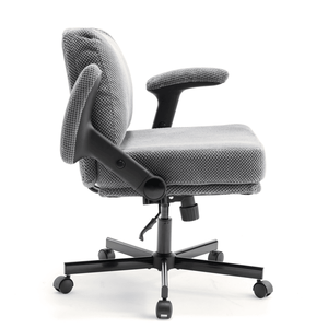 Sedia da Ufficio Confortevole con Seduta Larga, Cuscino Spesso, Design Girevole Regolabile, Braccioli Ribaltabili, Ruote Girevoli in PU - Product Image 2