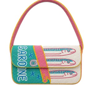 <b>Pink</b> Blue Seed Bead Storage Bag Cartoon Pattern Embroidered Shoulder Handbag Beaded Crossbody Evening Party Wedding <b>Purse</b> - Product Image 4