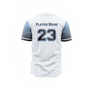 Ensemble de maillot et pantalon de baseball personnalisé pour homme, blanc rayé, sublimé, respirant, coupe classique, toutes saisons - Product Image 5