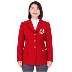 Veste d'équitation rouge pour femme, coupe ajustée, blazer d'équitation professionnel, manteau de compétition équestre, vente en gros personnalisée - Product Image 1