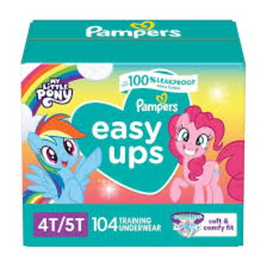 กางเกงผ้าอ้อมสำเร็จรูป Pampers Easy Ups สำหรับเด็กหญิงและเด็กชาย 104 ชิ้น ขนาด 4T-5T ผลิตจากผ้าฝ้ายแบบใช้แล้วทิ้ง พร้อมลวดลายพิมพ์ - Product Image 2