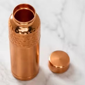 Copper Water Bottle With Lid Minimalist Design Portable Travel <b>Drinkware</b> plane copper bottles - Product Image 2