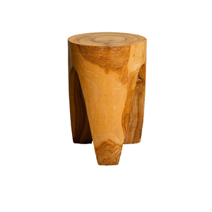 ARTERRA - Taburete de Tres Patas de Raíz de Teca Moderno y Artesanal de Primera Calidad para Uso en Hoteles y Apartamentos - Product Image 1