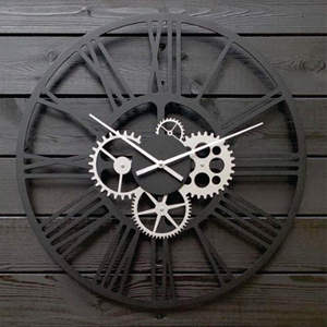 Horloge murale radiale en bois de style nordique minimaliste - Grande horloge murale silencieuse de luxe en contreplaqué découpé au laser, style scandinave, motif soleil éclatant - Product Image 3