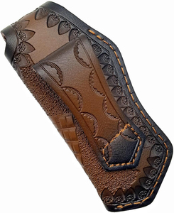 Handmade Leather Pouch Folding Knife Durable Folding Blade Wooden Grip Leather Pouch Outdoor Utility Pocket Collection Gift Item - Product Image 5
