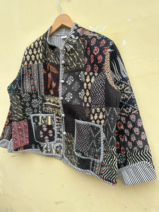 Chaqueta india hecha a mano 100% algodón, ecológica, acolchada, antiarrugas, transpirable, de secado rápido, con bolsillo frontal, corte regular, para otoño/invierno - Product Image 4