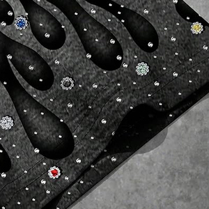 Nouveauté - Vêtements pour hommes et femmes - T-shirts décontractés avec strass - 100% coton - Taille surdimensionnée - Design personnalisé - HIGH STREET - Product Image 6