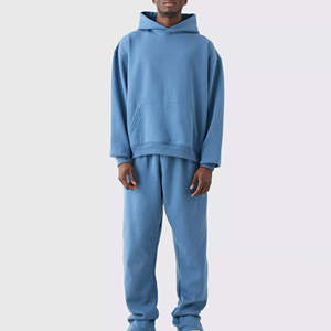 ชุดวอร์มผู้ชายแบบสวมหัว สีพื้นเรียบง่าย ทรงหลวมไหล่ตก สไตล์ลำลอง สำหรับฤดูหนาว ขายดี รุ่นใหม่ล่าสุด ผลิตในปากีสถาน - Product Image 1