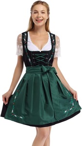Disfraz de Dirndl para Mujer Adulta, Traje Bávaro Tradicional Alemán, Vestido de Poliéster para Festival de Cerveza, Cosplay, TV/Película - Product Image 1