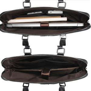 Sacs pour ordinateur portable en cuir véritable de la marque Saqi, service OEM ODM, prix de gros, design personnalisé, sac pour ordinateur portable sur mesure avec fermeture éclair - Product Image 3