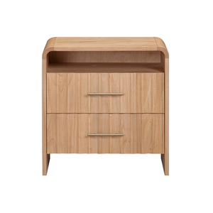 Mesita de Noche Moderna de Madera con 2 Cajones, Gabinete de Almacenamiento para Dormitorio, Diseño Personalizado, OEM/ODM Disponible - Product Image 3