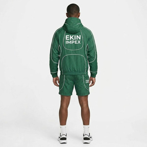 Custom Logo 2025 <b>Mens</b> 2 Piece Nylon Windbreaker Set Reflective Piping Hooded <b>Jacket</b> With Shorts <b>Summer</b> Streetwear Tracksuit - Product Image 4