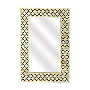 Diseño moderno Incrustaciones de hueso Patrón cuadrado Marco de espejo de pared Incrustaciones de resina Espejos de Mesa para el hogar Producto hecho a mano - Product Image 4