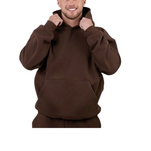 High Quality Men's Oversized Vintage Hoodie 100% Cotton Solid <b>Thick</b> <b>Fleece</b> Sport Pullover Puff Print Streetwear - Product Image 3